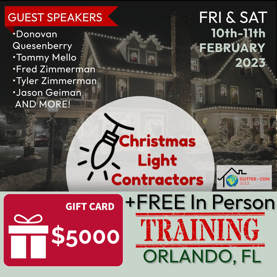$5000 Gift Card +FREE IN PERSON TRAINING, February 10-11 Orlando, FL @ GutterCon